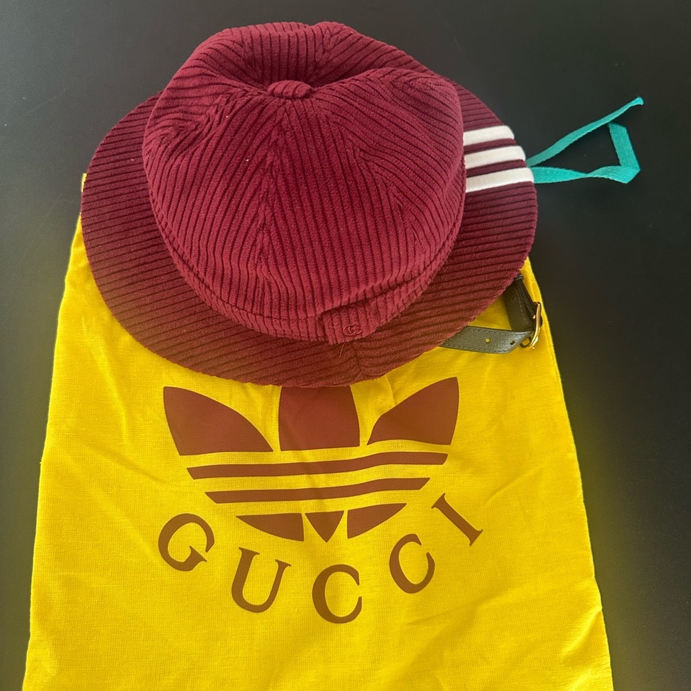Gucci + Adidas GG Foldable Corduroy Golf Hat 'red'